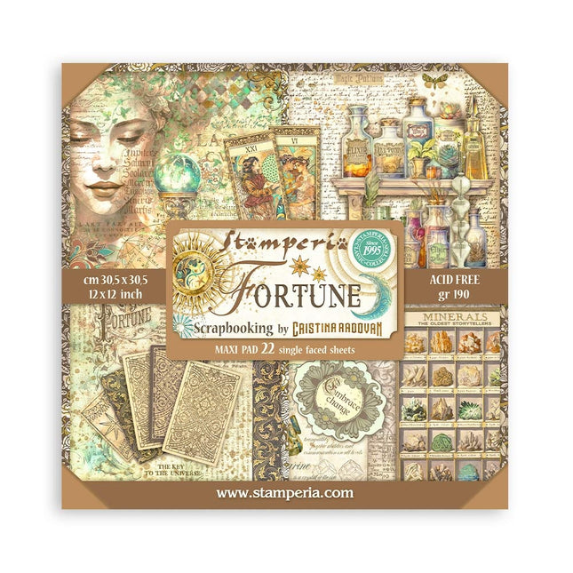Paper pad 30.5x30.5 cm - 22 sheets - Single-sided - Fortune