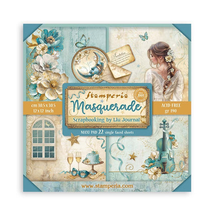 Paper pad 30.5x30.5 cm - 22 sheets - Single-sided - Masquerade