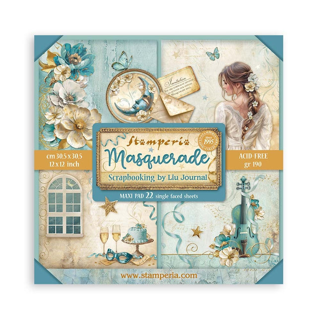 Paper pad 30.5x30.5 cm - 22 sheets - Single-sided - Masquerade