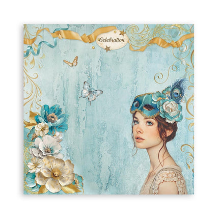Paper pad 30.5x30.5 cm - 22 sheets - Single-sided - Masquerade