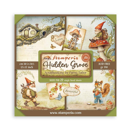 Paper pad 30.5x30.5 cm - 22 sheets - Single-sided - Hidden Grove