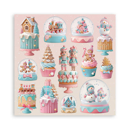 Paper pad 30.5x30.5 cm - 22 sheets - Single-sided - Candy Christmas