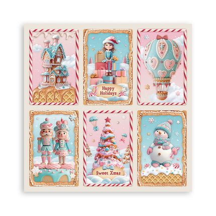 Paper pad 30.5x30.5 cm - 22 sheets - Single-sided - Candy Christmas