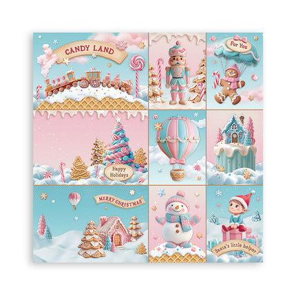 Paper pad 30.5x30.5 cm - 22 sheets - Single-sided - Candy Christmas