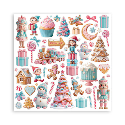 Paper pad 30.5x30.5 cm - 22 sheets - Single-sided - Candy Christmas
