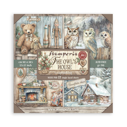 Paper pad 30.5x30.5 cm - 22 sheets - Single-sided - The Owl's House