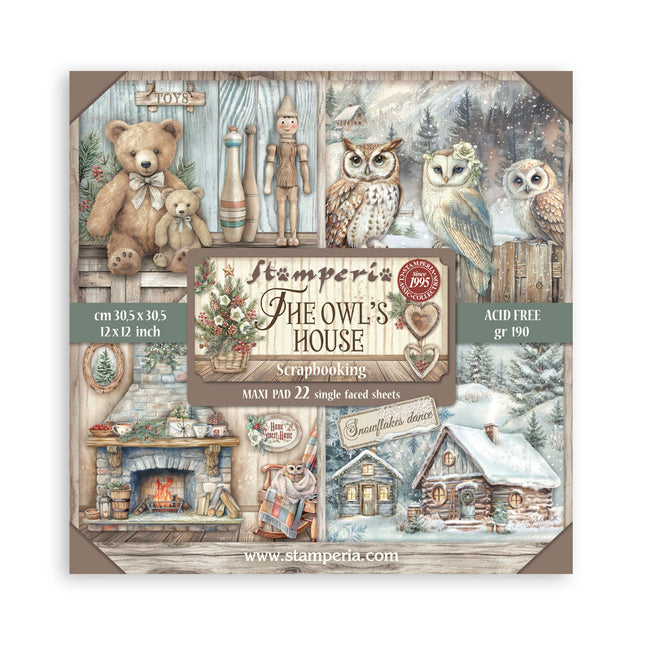 Paper pad 30.5x30.5 cm - 22 sheets - Single-sided - The Owl's House