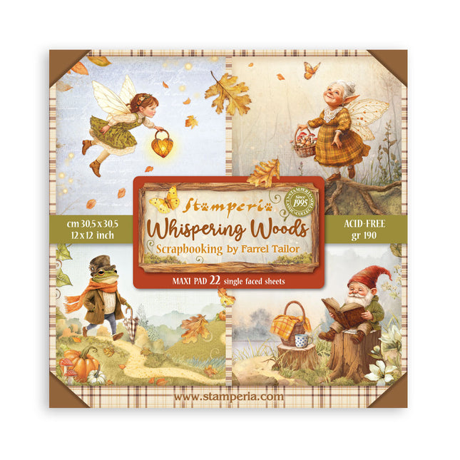 Paper pad 30.5x30.5 cm - 22 sheets - Single-sided - Whispering woods
