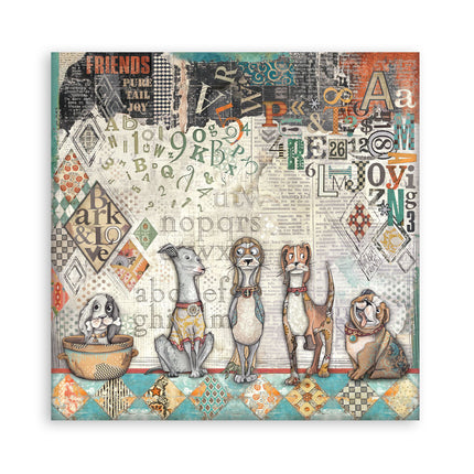 Paper Pad 30.5x30.5 cm - 22 Sheets - Single-Sided - Furry Friends  
