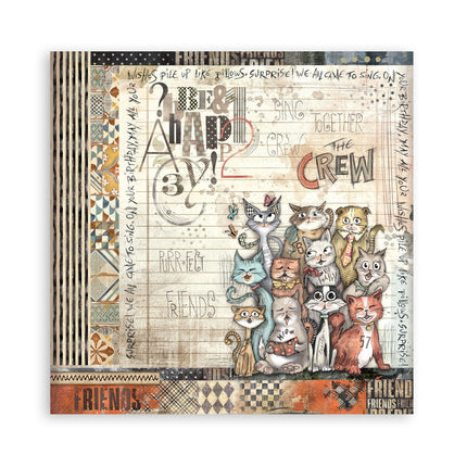 Paper Pad 30.5x30.5 cm - 22 Sheets - Single-Sided - Furry Friends  