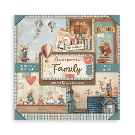 Scrapbooking Pad 22 sheets 30.5x30.5 cm (12"x12") Single-sided - Family