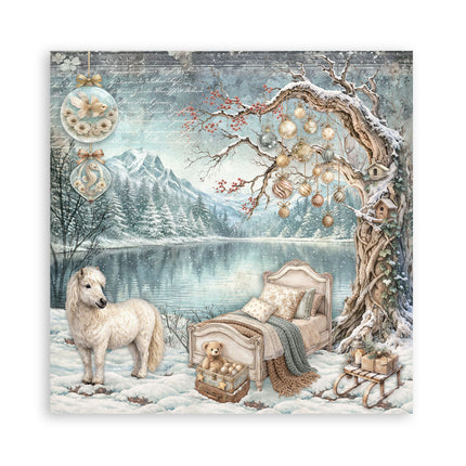 Scrapbooking Printed Pad for Art and Craft 22 sheets cm 30,5x30,5 (12"x12") Single face - White Christmas