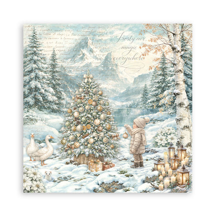 Scrapbooking Printed Pad for Art and Craft 22 sheets cm 30,5x30,5 (12"x12") Single face - White Christmas