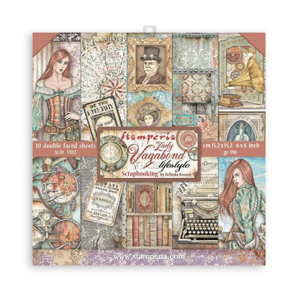 Scrapbooking Extra small Pad 10 sheets cm 15,24x15,24 (6"x6") - Lady Vagabond Lifestyle