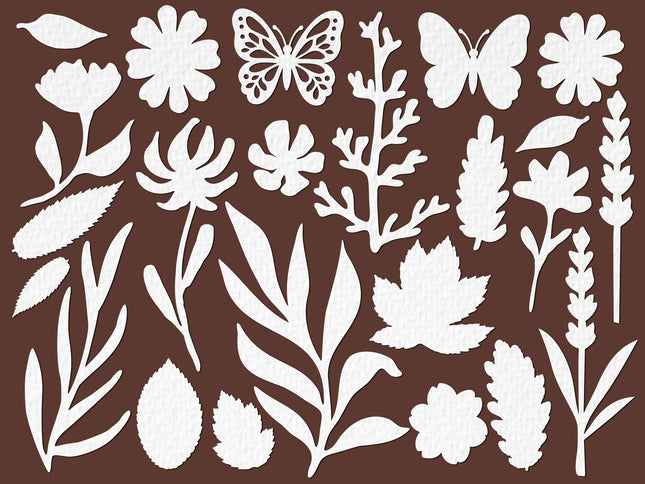 Art Paper Shapes laser cut - Flowers and Poems