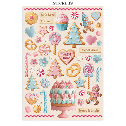 Junk journal stickers, cut-outs, backgrounds - Candy Christmas
