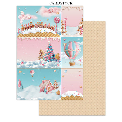 Junk journal stickers, cut-outs, backgrounds - Candy Christmas