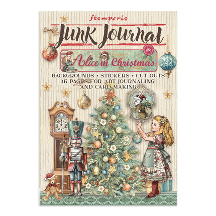 Junk journal stickers, cut-outs, backgrounds - Alice in Christmas