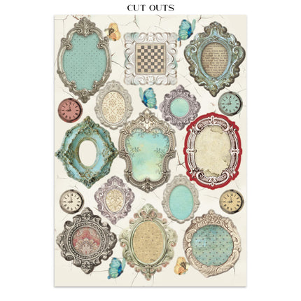 Junk journal stickers, cut-outs, backgrounds - Alice in Christmas