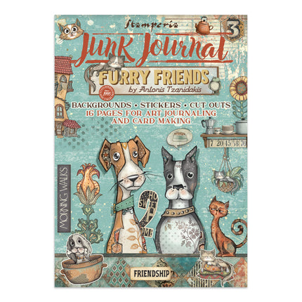 Junk journal stickers, cut-outs, backgrounds - Furry Friends