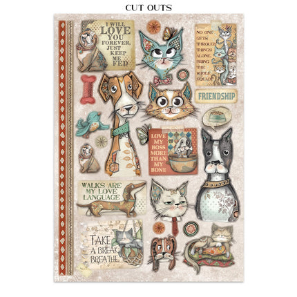 Junk journal stickers, cut-outs, backgrounds - Furry Friends