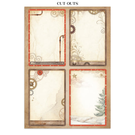 Junk journal stickers, cut-outs, backgrounds - Gear up for Christmas