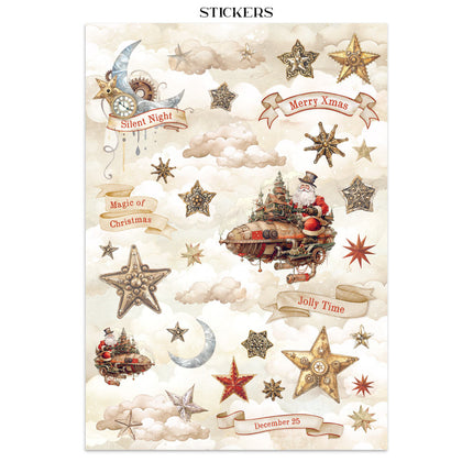 Junk journal stickers, cut-outs, backgrounds - Gear up for Christmas