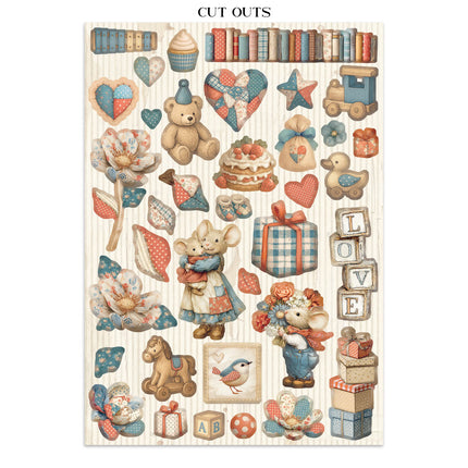 Junk journal stickers, cut-outs, backgrounds - Family