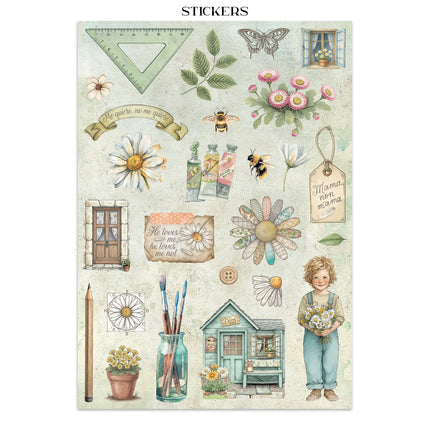 Junk journal stickers, cut-outs, backgrounds - Daisy Art