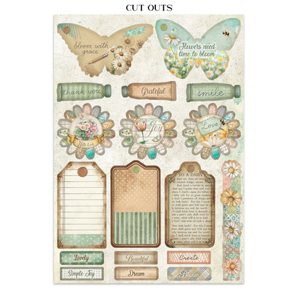 Junk journal stickers, cut-outs, backgrounds - Daisy Art