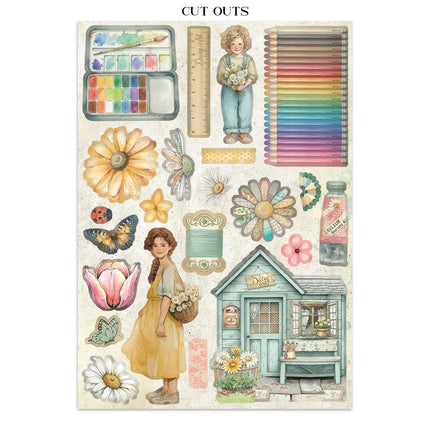 Junk journal stickers, cut-outs, backgrounds - Daisy Art
