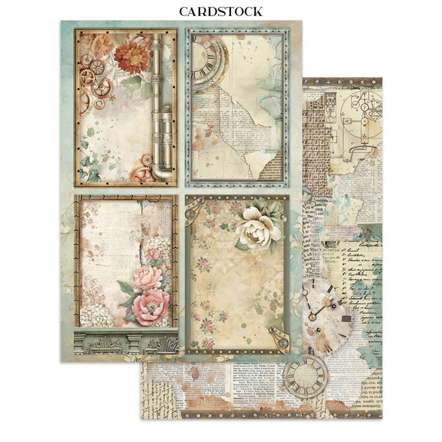 Printed Art Junk journal: stickers, cut-outs, backgrounds for Art and Craft - Gardens of Time