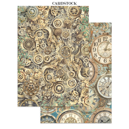 Printed Art Junk journal: stickers, cut-outs, backgrounds for Art and Craft - Gardens of Time