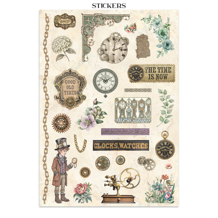 Printed Art Junk journal: stickers, cut-outs, backgrounds for Art and Craft - Gardens of Time