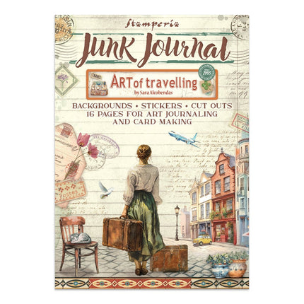 Junk journal stickers, cut-outs, backgrounds - Art of Travelling 