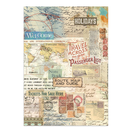 Junk journal stickers, cut-outs, backgrounds - Art of Travelling 