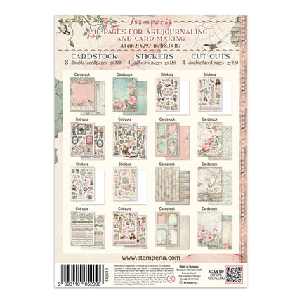 Printed Art Junk journal: stickers, cut-outs, backgrounds for Art and Craft - House of Roses