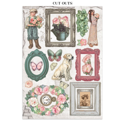 Printed Art Junk journal: stickers, cut-outs, backgrounds for Art and Craft - House of Roses