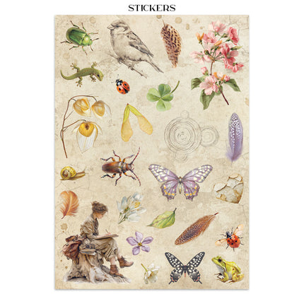 Printed art junk journal: stickers, cut-outs, backgrounds for art and craft - All Around