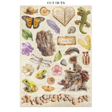 Printed art junk journal: stickers, cut-outs, backgrounds for art and craft - All Around