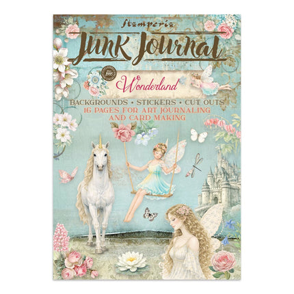 Printed art junk journal: stickers, cut-outs, backgrounds for art and craft - Wonderland