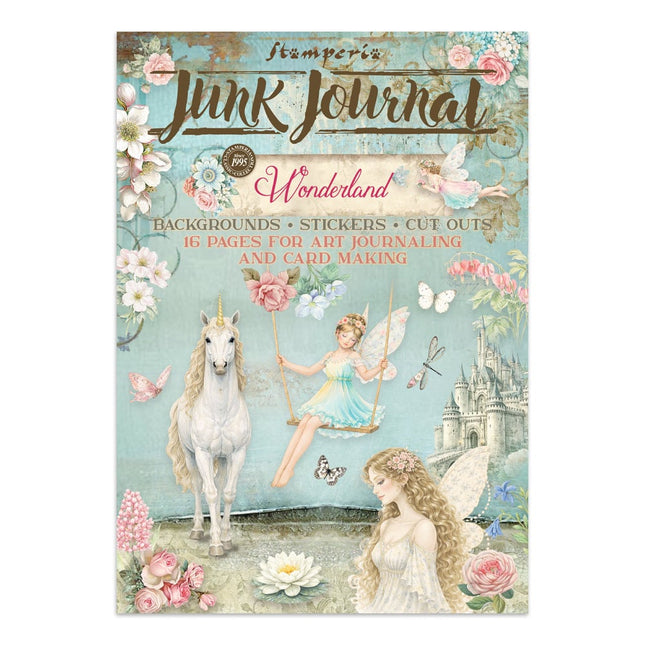 Printed art junk journal: stickers, cut-outs, backgrounds for art and craft - Wonderland