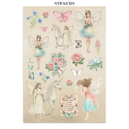 Printed art junk journal: stickers, cut-outs, backgrounds for art and craft - Wonderland