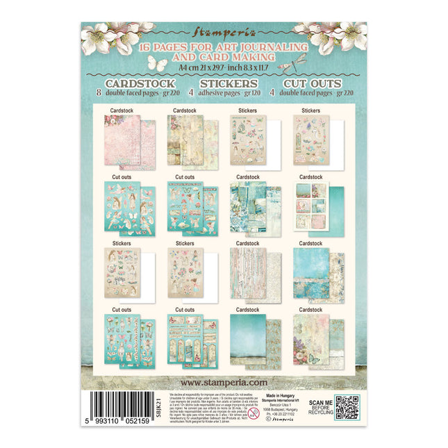 Printed art junk journal: stickers, cut-outs, backgrounds for art and craft - Wonderland