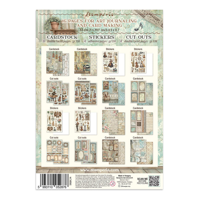 Printed Art Junk journal: stickers, cut-outs, backgrounds for Art and Craft - Symphony