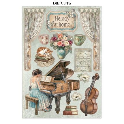 Printed Art Junk journal: stickers, cut-outs, backgrounds for Art and Craft - Symphony