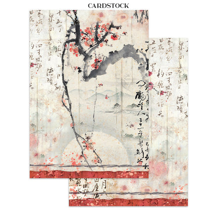 Printed Art Junk journal: stickers, cut-outs, backgrounds for Art and Craft - Oriental Garden