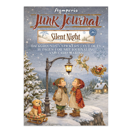 Printed Art Junk journal: stickers, cut-outs, backgrounds for Art and Craft - Silent Night 