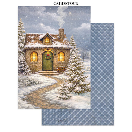Printed Art Junk journal: stickers, cut-outs, backgrounds for Art and Craft - Silent Night 