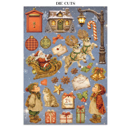 Printed Art Junk journal: stickers, cut-outs, backgrounds for Art and Craft - Silent Night 